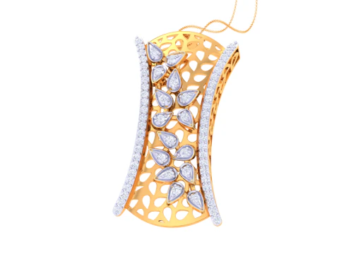 3D Printable Cad jewelry design of Lady diamond Pendant 3D Model