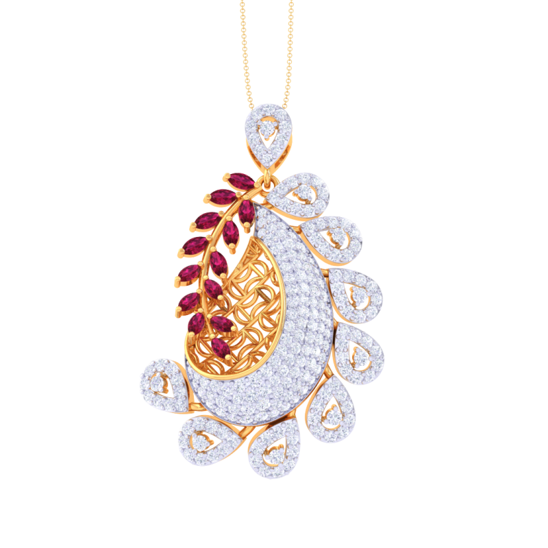 3D Printable Cad jewelry design of Lady diamond Pendant 3D 모델 .c4d .max .obj .3ds .fbx .stl .blend