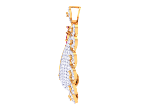 3D Printable Cad jewelry design of Lady diamond Pendant 3D 모델