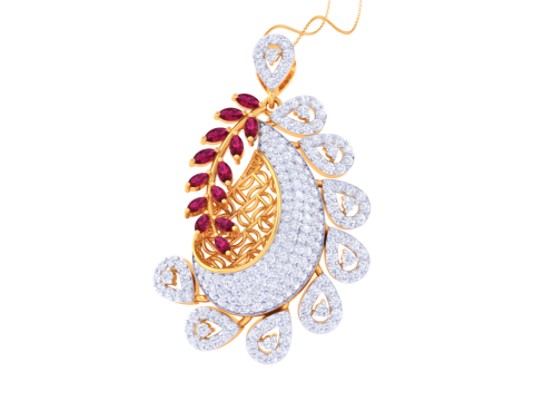 3D Printable Cad jewelry design of Lady diamond Pendant 3D 모델