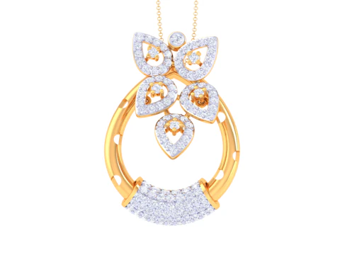 लेडी डायमंड पेंडेंट का 3डी प्रिंट करने योग्य कैड आभूषण डिजाइन 3D मॉडल