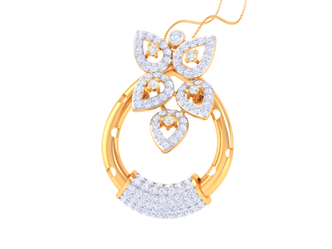 3D Printable Cad jewelry design of Lady diamond Pendant Modelo 3D