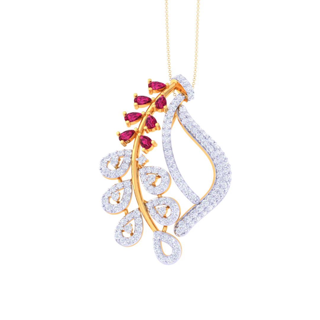 3D Printable Cad jewelry design of Lady diamond Pendant 3D Model .c4d .max .obj .3ds .fbx .stl .blend