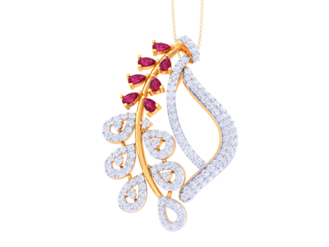 3D Printable Cad jewelry design of Lady diamond Pendant 3D 模型