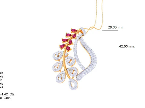 3D Printable Cad jewelry design of Lady diamond Pendant 3D Model