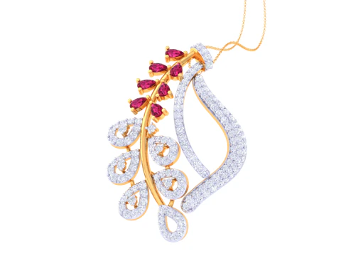 3D Printable Cad jewelry design of Lady diamond Pendant 3D Model