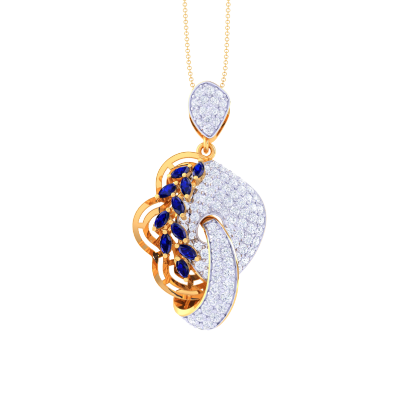 3D Printable Cad jewelry design of Lady diamond Pendant Modèle 3D .c4d .max .obj .3ds .fbx .stl .blend