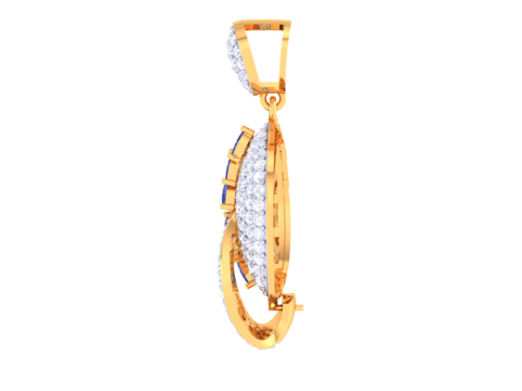 3D Printable Cad jewelry design of Lady diamond Pendant Modèle 3D