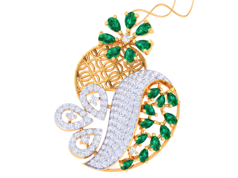 3D Printable Cad jewelry design of Lady diamond Pendant 3Dモデル