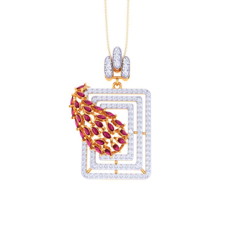 3D Printable Cad jewelry design of Lady diamond Pendant 3D मॉडल .c4d .max .obj .3ds .fbx .stl .blend