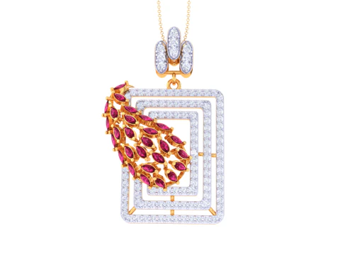 Design di gioielli Cad stampabile in 3D del pendente con diamanti Lady Modello 3D