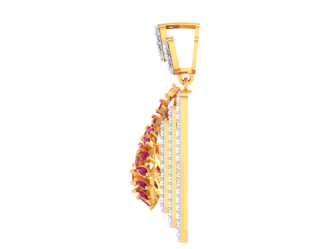 3D Printable Cad jewelry design of Lady diamond Pendant 3D मॉडल