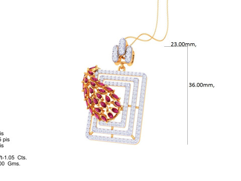 3D Printable Cad jewelry design of Lady diamond Pendant 3D मॉडल