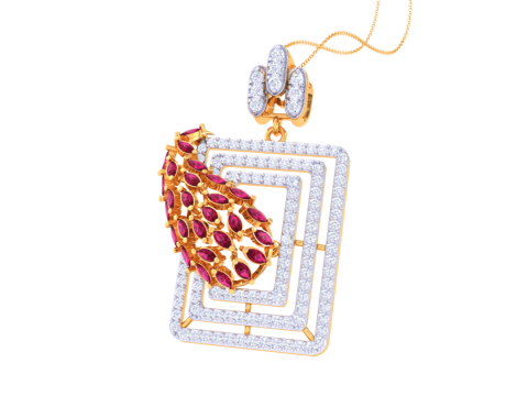 3D Printable Cad jewelry design of Lady diamond Pendant 3D मॉडल