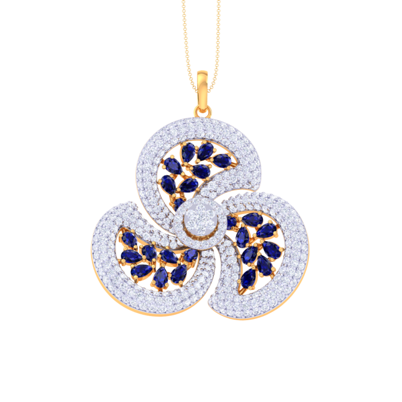 3D Printable Cad jewelry design of Lady diamond Pendant 3Dモデル .c4d .max .obj .3ds .fbx .stl .blend