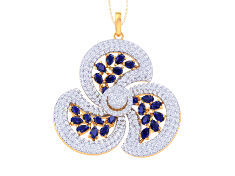 3D Printable Cad jewelry design of Lady diamond Pendant Modèle 3D