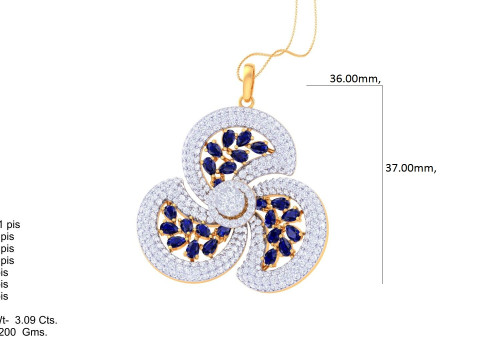 3D Printable Cad jewelry design of Lady diamond Pendant 3Dモデル