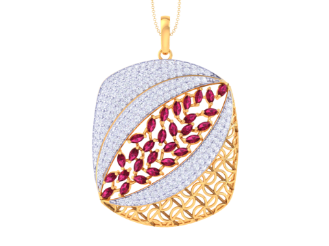 3D Printable Cad jewelry design of Lady diamond Pendant 3D Model
