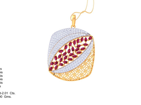 3D Printable Cad jewelry design of Lady diamond Pendant 3D Модель