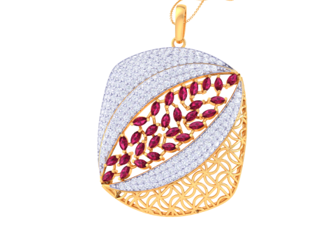 3D Printable Cad jewelry design of Lady diamond Pendant 3D Модель