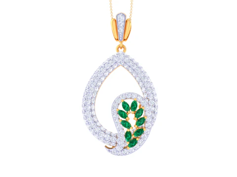 3D Printable Cad jewelry design of Lady diamond Pendant 3D Model