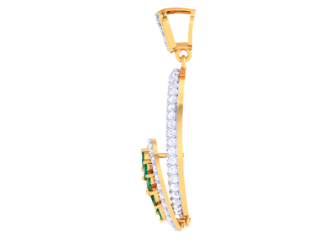 3D Printable Cad jewelry design of Lady diamond Pendant Modèle 3D