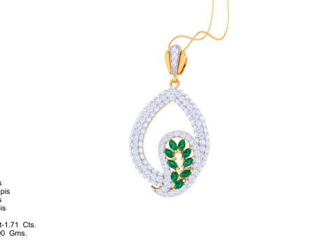 3D Printable Cad jewelry design of Lady diamond Pendant Modèle 3D