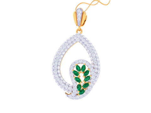 3D Printable Cad jewelry design of Lady diamond Pendant Modèle 3D