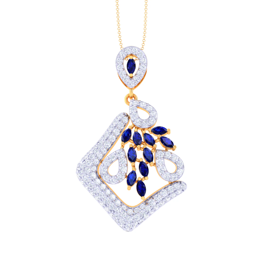 3D Printable Cad jewelry design of Lady diamond Pendant 3D Model .c4d .max .obj .3ds .fbx .stl .blend 