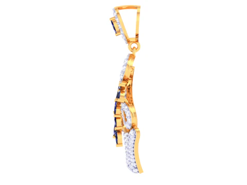 3D Printable Cad jewelry design of Lady diamond Pendant 3D Model