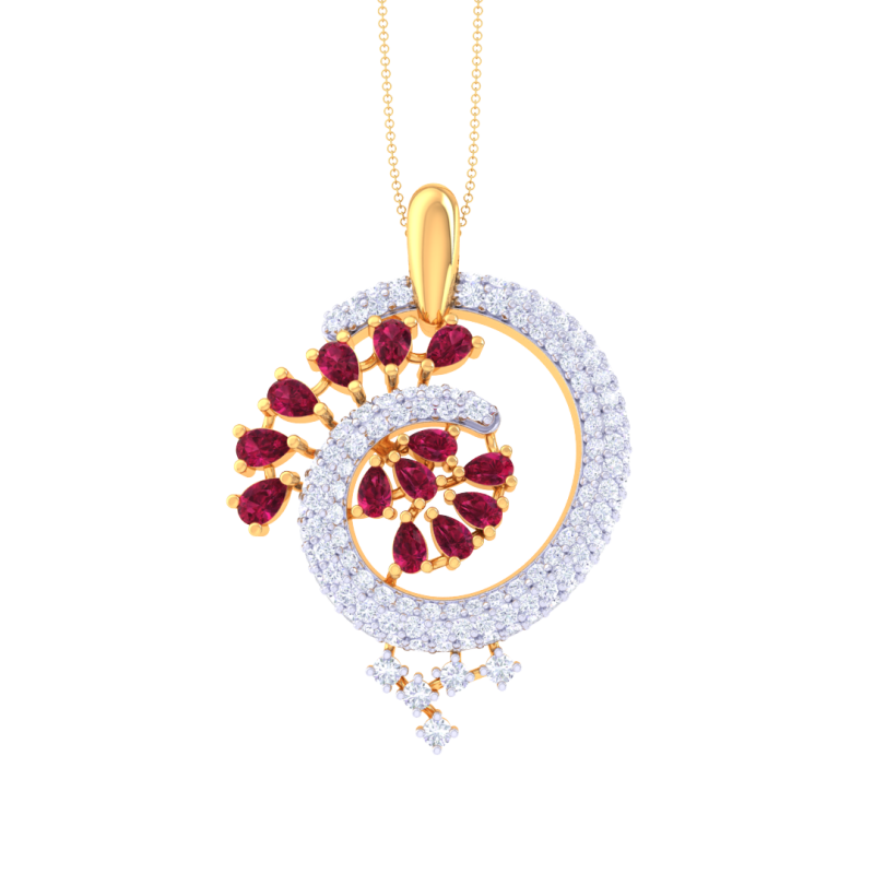3D Printable Cad jewelry design of Lady diamond Pendant Modello 3D .c4d .max .obj .3ds .fbx .stl .blend