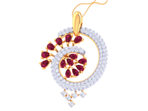 3D Printable Cad jewelry design of Lady diamond Pendant Modello 3D