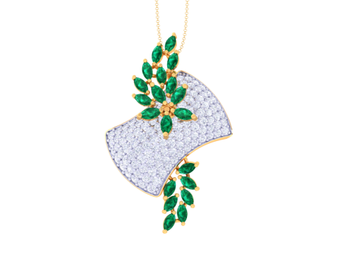 3D Printable Cad jewelry design of Lady diamond Pendant 3D 模型