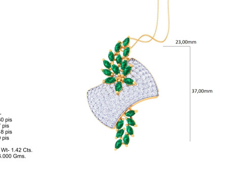 3D Printable Cad jewelry design of Lady diamond Pendant 3Dモデル