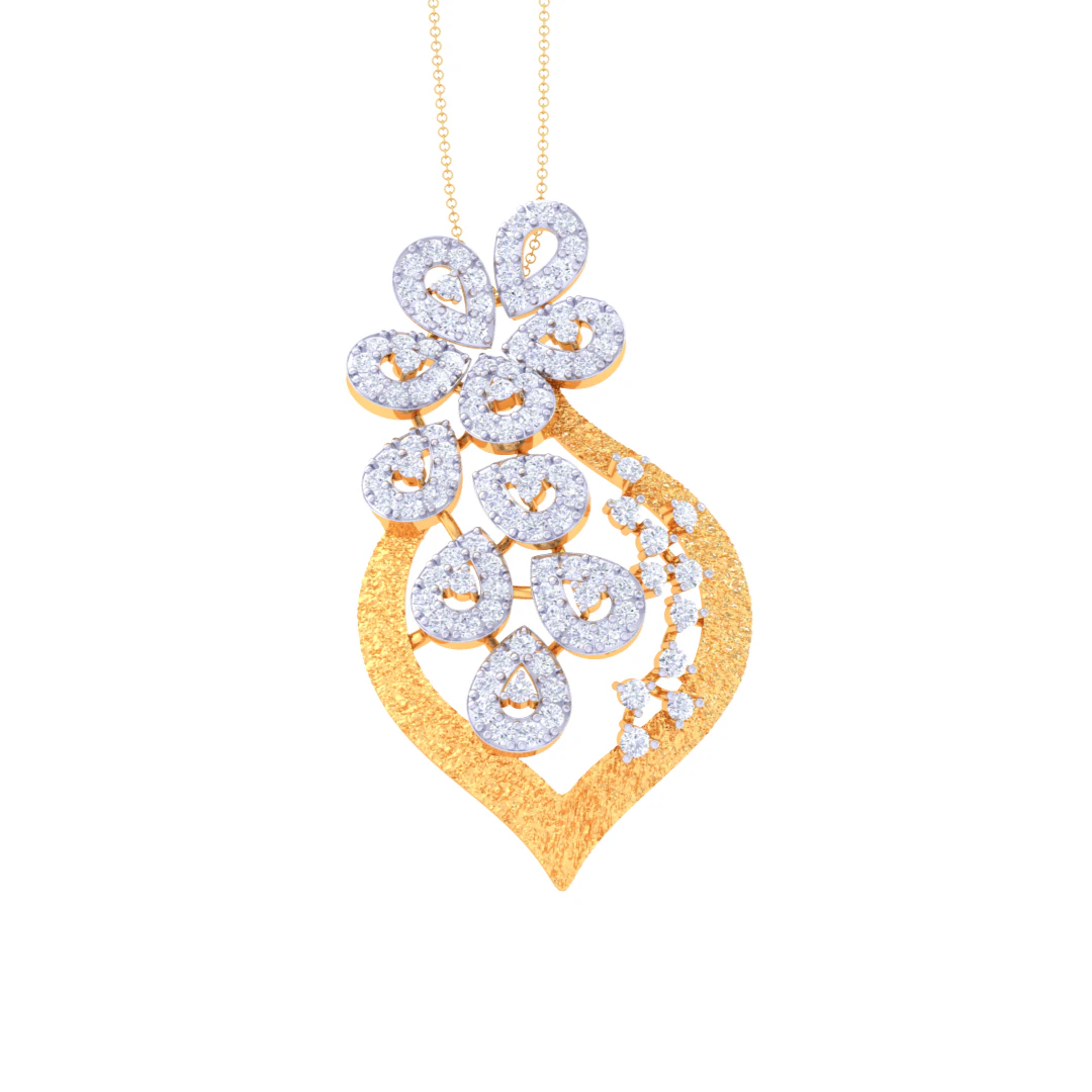 3D Printable Cad jewelry design of Lady diamond Pendant 3D Model .c4d .max .obj .3ds .fbx .stl .blend 