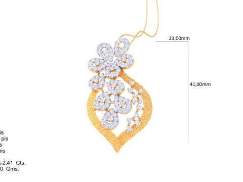 3D Printable Cad jewelry design of Lady diamond Pendant 3D Model