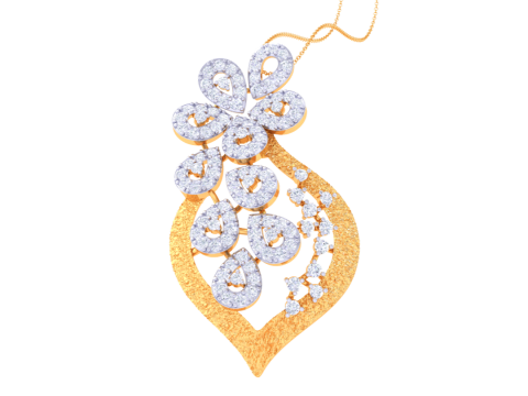 3D Printable Cad jewelry design of Lady diamond Pendant Modelo 3D