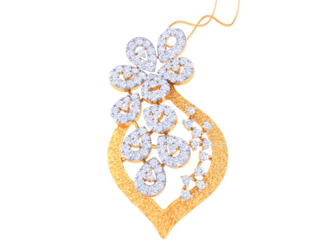 3D Printable Cad jewelry design of Lady diamond Pendant 3D Model