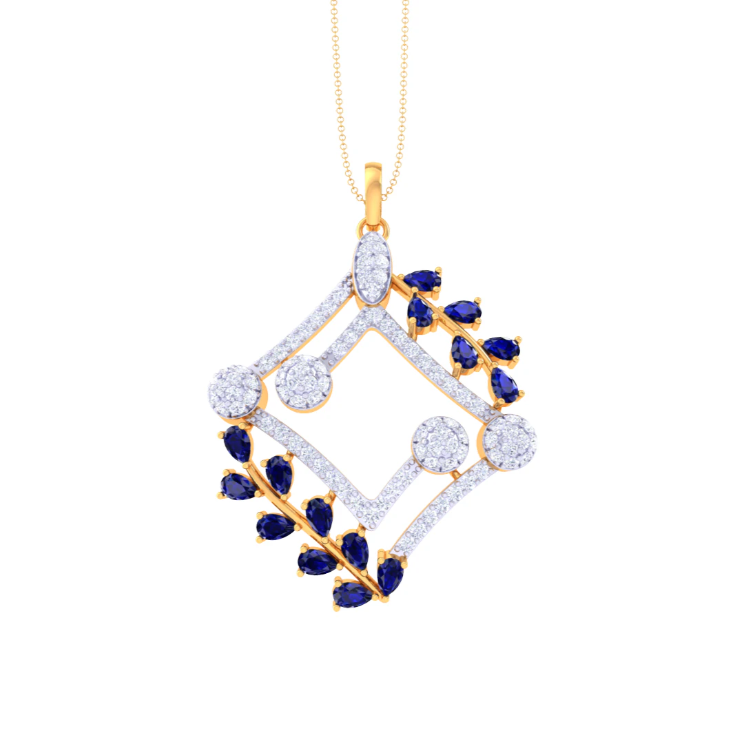 3D Printable Cad jewelry design of Lady diamond Pendant 3D Model .c4d .max .obj .3ds .fbx .stl .blend 