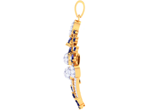 3D Printable Cad jewelry design of Lady diamond Pendant 3D Model