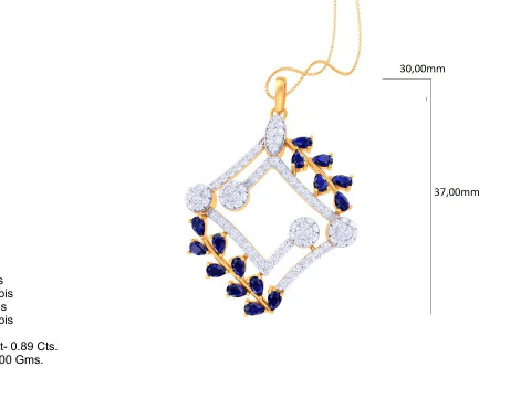 3D Printable Cad jewelry design of Lady diamond Pendant 3D Model