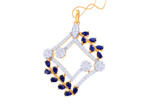 3D Printable Cad jewelry design of Lady diamond Pendant 3D Model