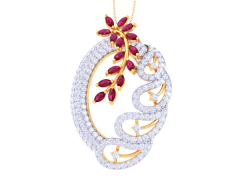 3D Printable Cad jewelry design of Lady diamond Pendant 3D मॉडल