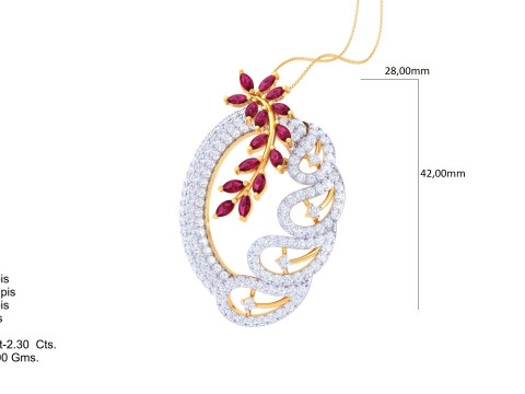 3D Printable Cad jewelry design of Lady diamond Pendant 3D Model