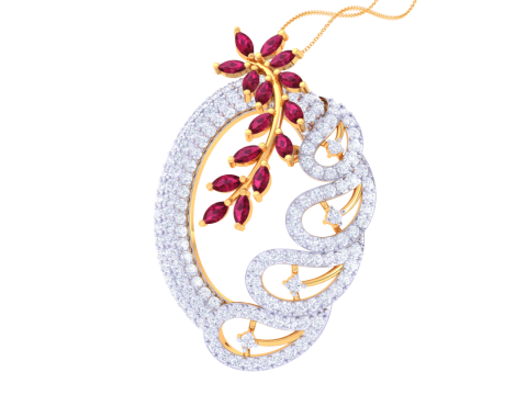 3D Printable Cad jewelry design of Lady diamond Pendant 3D Model