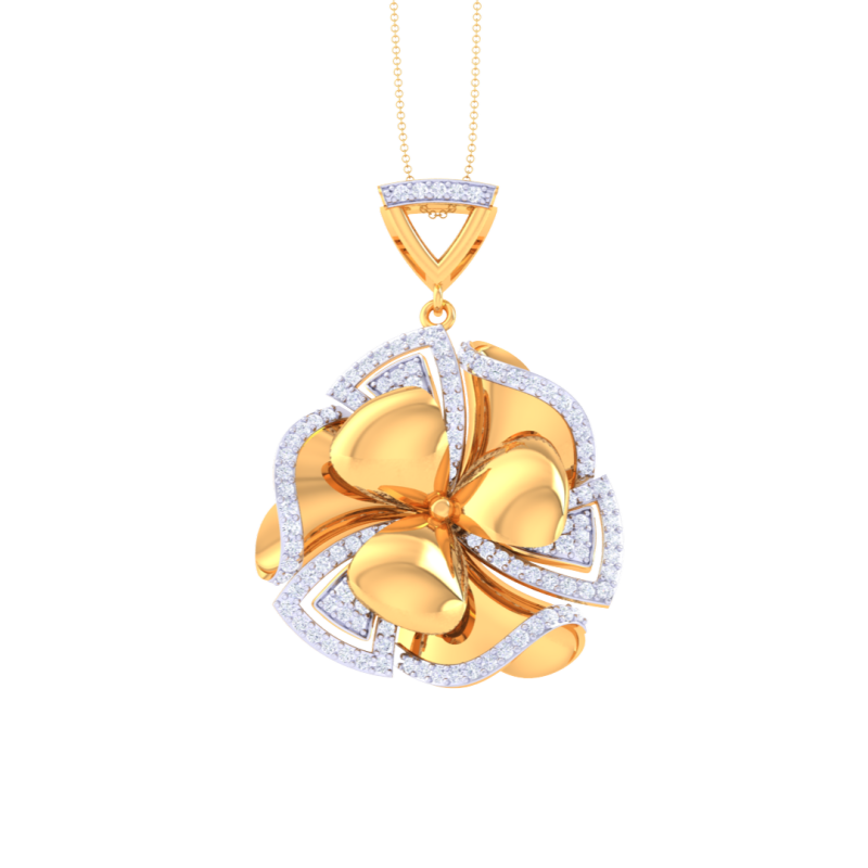 3D Printable Cad jewelry design of Lady diamond Pendant 3D 模型 .c4d .max .obj .3ds .fbx .stl .blend