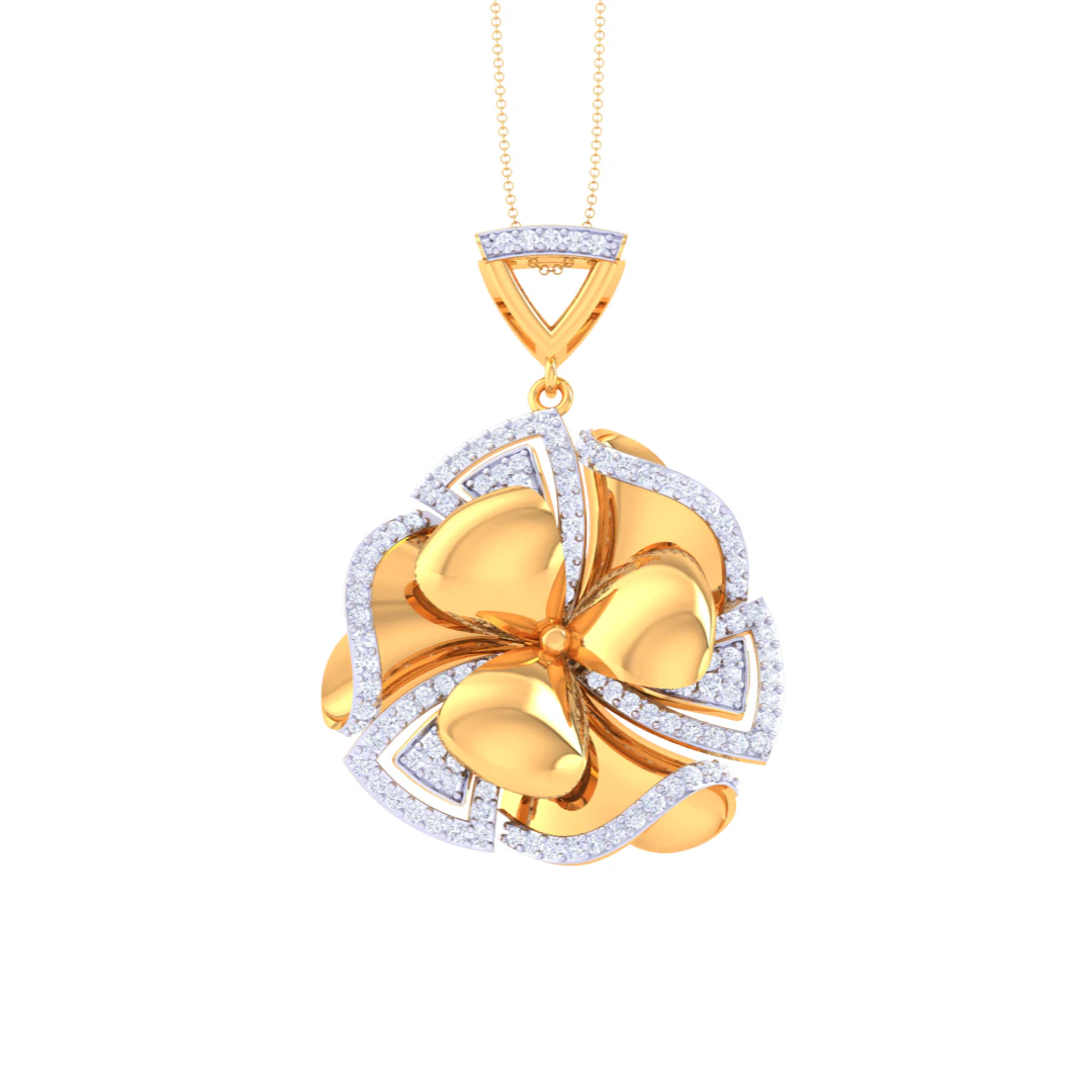 3D Printable Cad jewelry design of Lady diamond Pendant 3D Model .c4d .max .obj .3ds .fbx .stl .blend