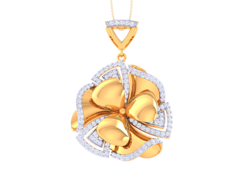 3D Printable Cad jewelry design of Lady diamond Pendant Modèle 3D