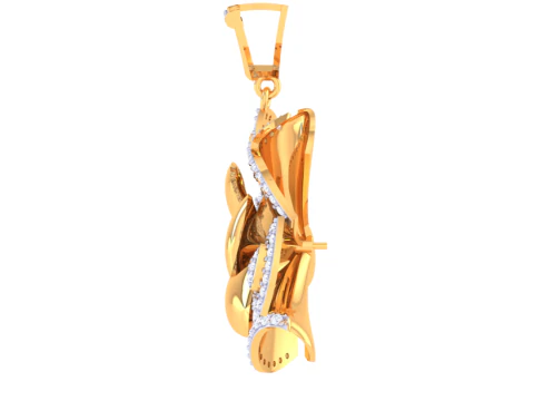 3D Printable Cad jewelry design of Lady diamond Pendant 3D Model