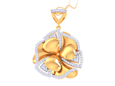 3D Printable Cad jewelry design of Lady diamond Pendant 3D 模型